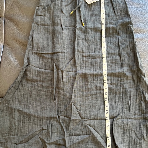 NWT Johnny Was Calme Cotton Gauze Drawstring Skirt - Olive Green - Picture 3 of 5